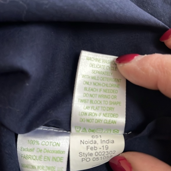 Lilly Pulitzer Size S Navy Blue and White Shirt - Picture 8 of 10